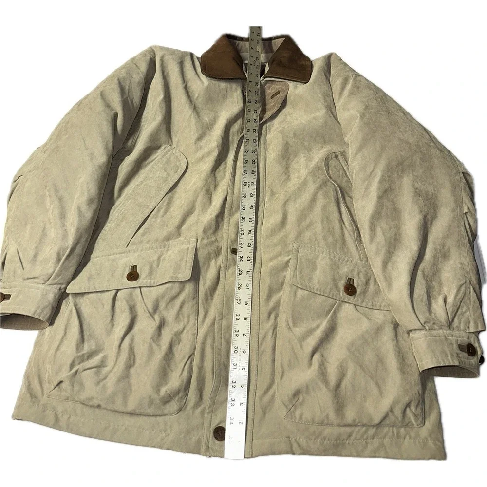 VTG Rainforest Men Barn Chore Coat Jacket M Tan Down Filled Removeable Zip Liner
